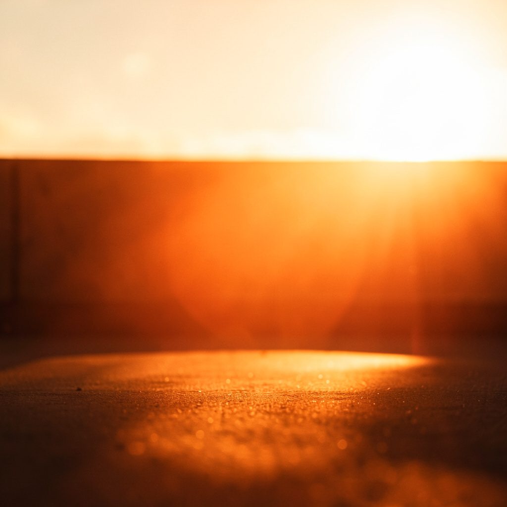 Dark atmospheric scene with glowing amber light cutting through shadow, moody and mysterious